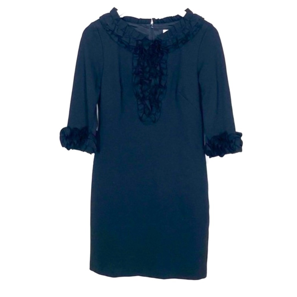 TRINA Turk black ruffle detail dress
